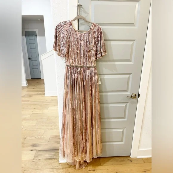 NWT Mac Duggal 4913M Rose Pink Sequin Embellished Gown - Picture 3 of 10